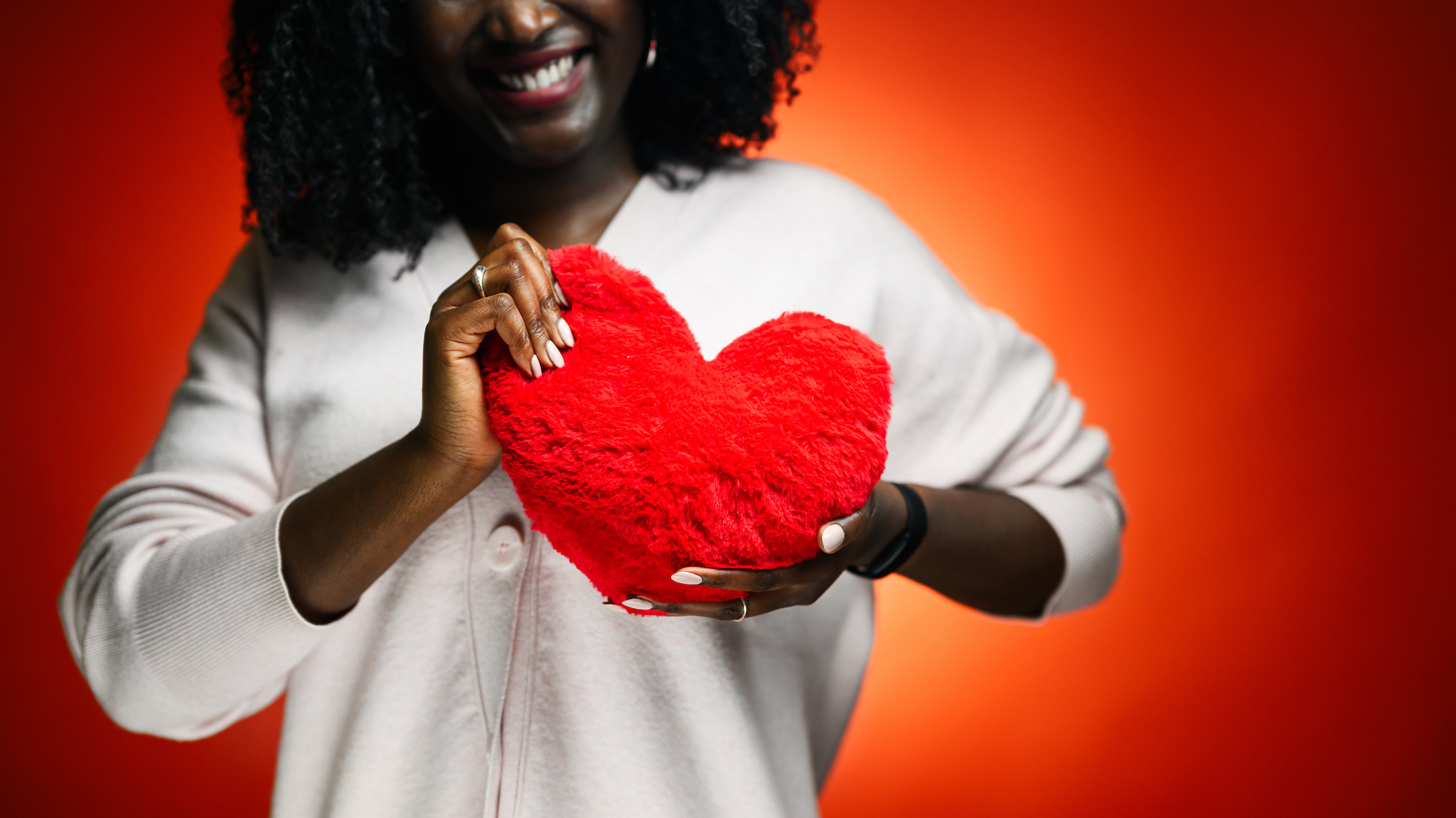 girl holding heart